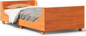 vidaXL viaszbarna tömör fenyőfa ágy matrac nélkül 90 x 200 cm