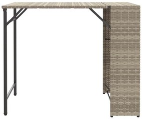 5 részes szürke polyrattan összecsukható kerti étkezőgarnitúra