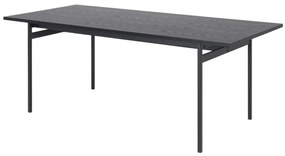 Asztal Oakland 464Fekete, 74x90x200cm, Közepes sűrűségű farostlemez, Fém