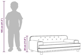 barna bársony gyerekkanapé 90 x 53 x 30 cm