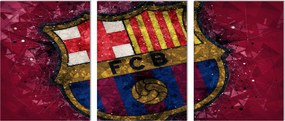 Falikép Barcelona címer logó triptichon foci 40x90 cm
