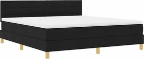vidaXL LED Box Spring Ágy matracmal leddel Fekete 180 x 200 cm szövet