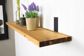 Loft akasztós fa polc fém, konyhába, nappaliba 100cm x15cm