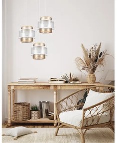 Csillár zsinóron GABI 3xE27/60W/230V arany/fehér á. 45 cm