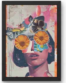 Poszter Szürreális Nő Virágok 50x70 cm