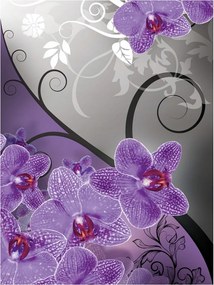 Fotótapéta Lila orchideák Vinyl virágok 184x254 falra +ragasztó