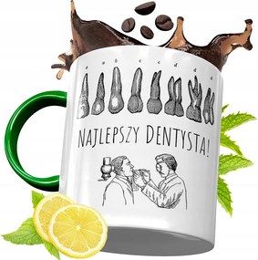 Zöld Bögre Fogorvosnak Ajándékba, fényképes nyomattal