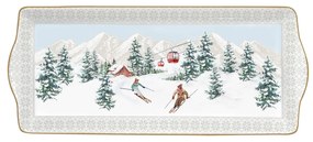 Karácsonyi Porcelán kínáló tál Chalet 35x15 cm