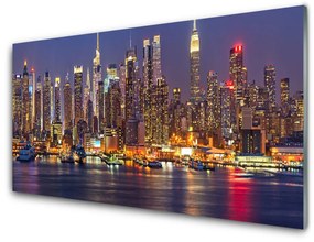 Akrilüveg fotó Város Felhőkarcolók házak 125x50 cm