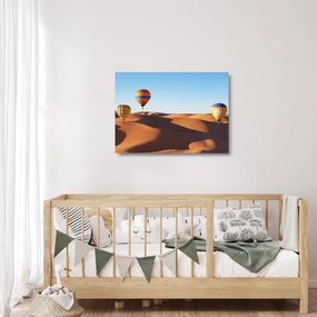 Kép - Repülő léggömbök a pusztában (üvegen) (70x50 cm)