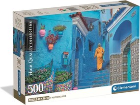 Marokkó Blue Street of Chefchaouen 500 db-os puzzle Clementoni