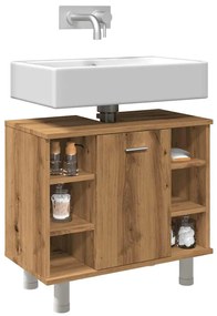 Fürdőszobai szekrény kézműves tölgy 60x32x53,5 cm műszaki fa