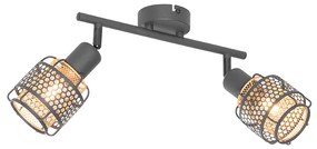 Design mennyezeti lámpa fekete arannyal 2 lámpás - Noud