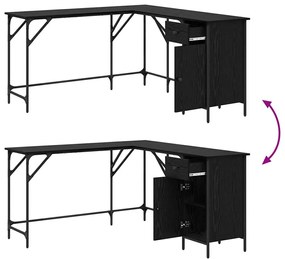 vidaXL Asztal Fekete tölgy 141 x 141 x 75 cm Faanyag