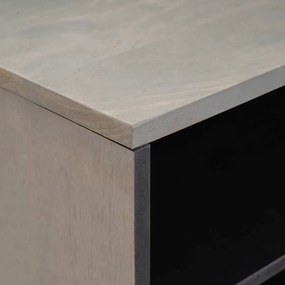 TV szekrény Szürke és Arany 80 x 31.5 x 46 cm Tömör mangófa