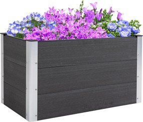 Outsunny Emeltágyás Alumínium, Ültetőágy Hidegkeret Kertágy Virágtálca Időjárásálló, Aljzat Nélküli, Ültetődoboz 100x50x55.5cm Teraszra, Erkélyre, Vir