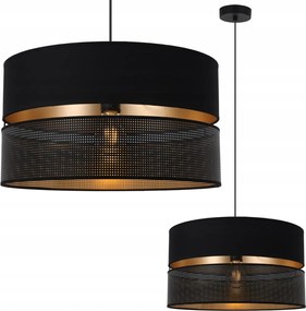 Mennyezeti Függőlámpa Nagy Dupla Fekete Lámpabúra Arany Közép Modern
