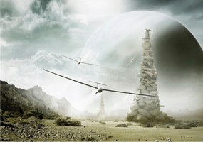 Flizelin fotótapéta Kozmikus tájképek szürreális hegyek 208x146 +ragasztó