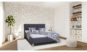 Kárpitozott MARIA ágy matraccal és ágyneműtartóval 160x200 cm szürke