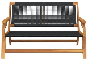 Kerti pad Fekete 122x76x73,5 cm Tömör akácfából