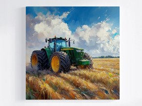 Poszter Falu Mezőgazdaság Mező Traktor Aratás Gabona 40x40