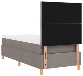 Boxrugós ágy fejtámlával Tópszínű 100 x 200 cm szövet