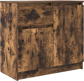 vidaXL füstölt tölgy szerelt fa tálalószekrény fiókos 71x35x65 cm