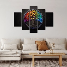 Kép – Fa színes szívekkel (150x105 cm)