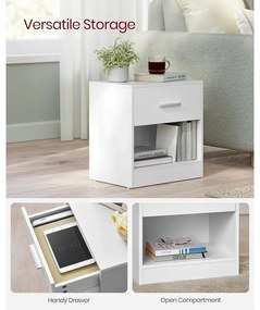 Éjjeliszekrény, 2 darabos szett, fiókkal 28 x 39 x 41 cm fehér