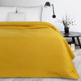Sárga modern ágytakaró geometrikus mintával Szélesség: 170 cm | Hossz: 210 cm