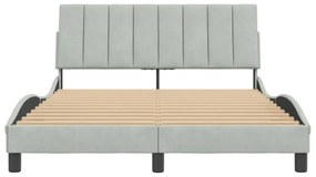 világosszürke bársony ágykeret matrac nélkül Hanko 140 x 190 cm