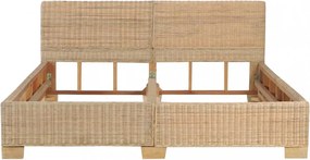 kézzel font valódi rattan ágykeret 160 x 200 cm