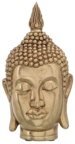 Dekoratív arany Buddha fej szobor 12,5 x 12,5 x 23 cm