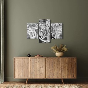 Kép - Fagyott levelek, fekete-fehér (90x60 cm)