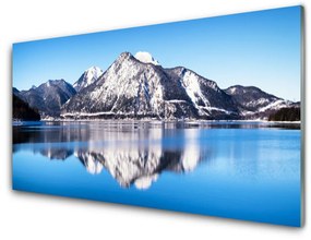 Üvegkép falra Lake hegyek táj 100x50 cm