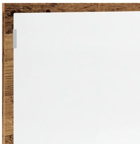 antik fa színű szerelt fa LED-es fürdőszobatükör 100x8,5x37 cm