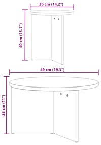 Dohányzóasztal 2 pcs Természetes 49 x 49 x 28 cm Tömör fenyőfa