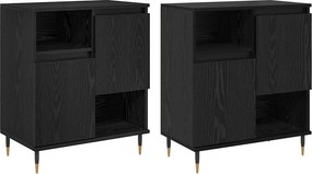 vidaXL Oldalszekrények 2 pcs Musta tammi 120 x 35 x 70 cm Faanyag