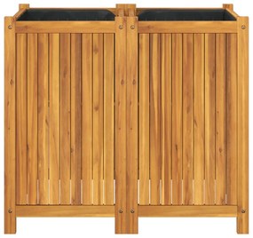 tömör akácfa kerti virágtartó béléssel 84 x 42 x 75 cm