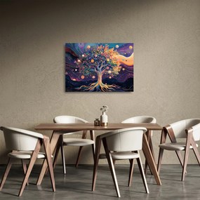 Üveg kép – Lila fa tele energiával (70x50 cm)
