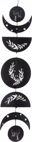Holdfázisok Függő Girland Boho Fali Dekoráció Fából, Fekete