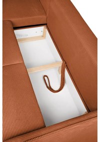 Narancssárga kordbársony kinyitható sarokkanapé (bal oldali) Tori – Bonami Selection