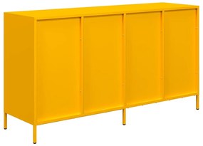 mustársárga hidegen hengerelt acél tálalószekrény 135x39x73,5cm