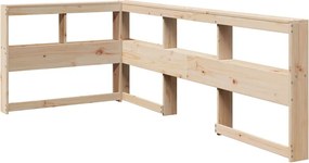 vidaXL Könyvespolc fejtámla L-alakú 75 cm tömörfa fenyőfa