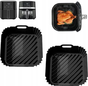 2xSZILIKON Utántöltő Air Fryer Olajsütőhöz Többször Használható Sütőforma