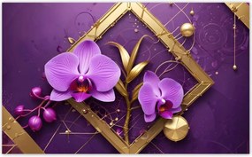 Fotótapéták 416x254 Lila orchideák és arany