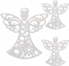 Angyalka Medál Karácsonyfára 10cm 3db Csillámos Karácsonyfadísz