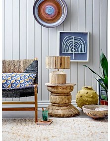 Fekete-barna fotel szövött résszel Grant - Bloomingville