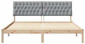 Ágykeret Kárpitozott Fejtámlával fejtámlával Barna 180 x 200 cm