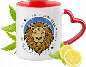 Zodiákus Piros Bögre Szív Alakú Füllel Ajándék